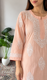Women's Lucknowi Handcrafted Cotton Chikankari Kurti- HONC0141385