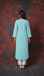 Women's Lucknowi Handcrafted Cotton Chikankari Kurti- HONC0392405