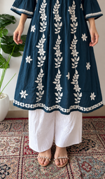 Women's Lucknowi Handcrafted Cotton Chikankari Kurti - HONC0114359