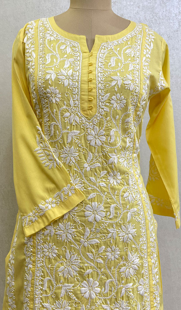 Iqra Women's Lucknowi Handcrafted Cotton Chikankari Kurti - HONC0164395