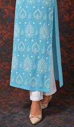 Women's Lucknowi Handcrafted Cotton Chikankari Kurti- HONC0392302