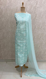 Load image into Gallery viewer, Miral Women&#39;s Lakhnavi Handcrafted Cotton Chikankari Suit Material - HONC0291822
