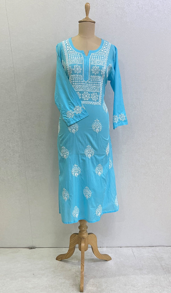 Lucknowi Handcrafted Cotton Chikankari Kurti-HONC0148368