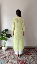 Women's Lakhnavi Handcrafted Viscose Georgette Chikankari Kurti - HONC0181646