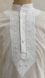 Load image into Gallery viewer, Men&#39;s Lucknowi Handcrafted Cotton Chikankari Kurta - NC069926