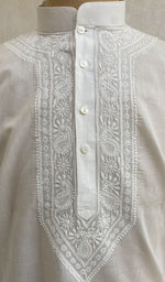 Load image into Gallery viewer, Men&#39;s Lucknowi Handcrafted Cotton Chikankari Kurta - NC069928