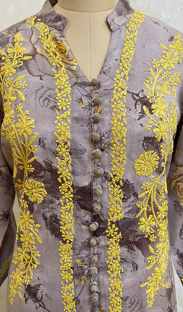 Women's Lucknowi Handcrafted Rayon Chikankari Kurti - NC070181