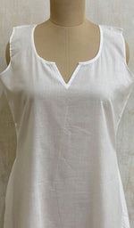 Load image into Gallery viewer, Women&#39;s White Cambric Cotton Long A-Line Slip - NC0400