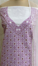 Load image into Gallery viewer, Women&#39;s Lucknowi Handcrafted Cotton Chikankari Suit Material- NC076763