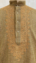 Load image into Gallery viewer, Men&#39;s Lucknowi Handcrafted Cotton Chikankari Kurta - HONC0433