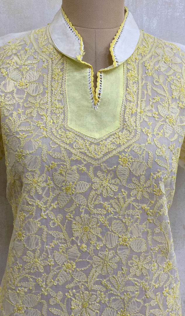 Women's Lucknowi Handcrafted Cotton Chikankari Top - HONC013306