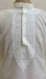 Load image into Gallery viewer, Men&#39;s Lucknowi Handcrafted Cotton Chikankari Kurta - HONC021584