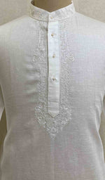 Load image into Gallery viewer, Men&#39;s Lucknowi Handcrafted Cotton Chikankari Kurta - HONC021607

