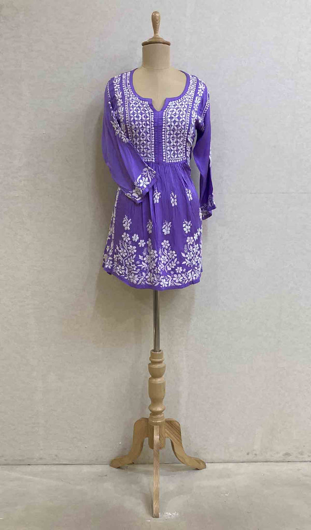 Women's Lucknowi Handcrafted Modal Cotton Chikankari Top - HONC051937