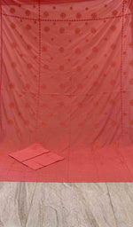 将图像加载到图库查看器中， Lakhnavi 手工制作的 Chikankari 棉质床单套装 - HONC043444