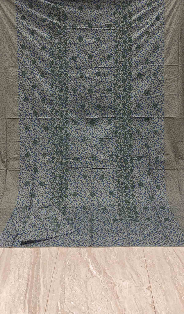 Lakhnavi 手工制作的 Chikankari 棉质床单套装 - HONC043422