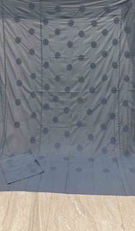 将图像加载到图库查看器中， Lakhnavi 手工制作的 Chikankari 棉质床单套装 - HONC043428
