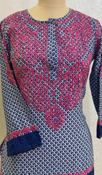 Load image into Gallery viewer, Women&#39;s Lakhnavi Handcrafted Crepe Chikankari Top - HONC067294
