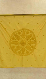 将图像加载到图库查看器中， Lakhnavi 手工制作的棉质 Chikankari 桌布 -