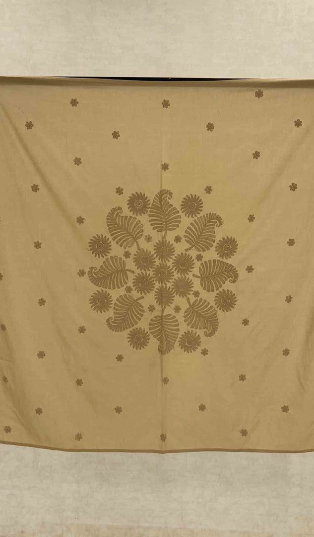 Lakhnavi 手工制作的棉质 Chikankari 桌布 - HONC041250