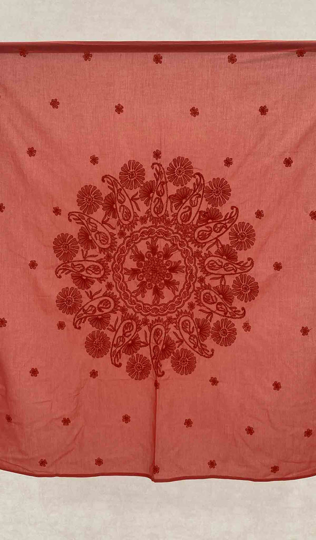 Lakhnavi Handcrafted Cotton Chikankari Table Cover - HONC041271