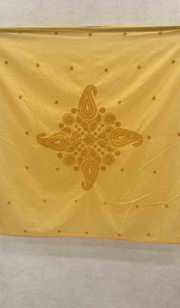 Lakhnavi Handcrafted Cotton Chikankari Table Cover - HONC041248