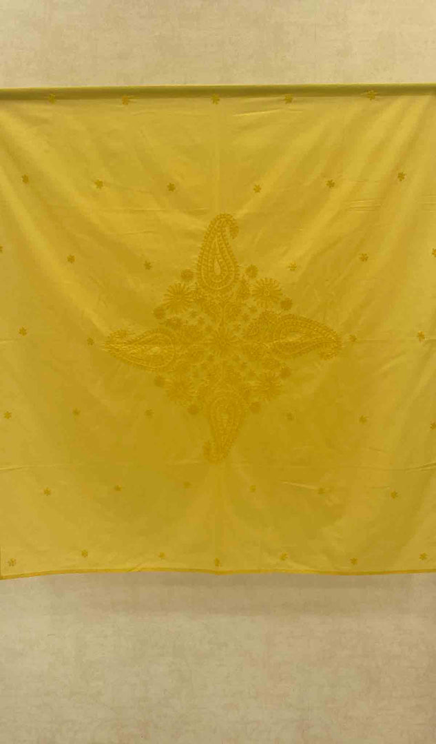 Lakhnavi 手工制作的棉质 Chikankari 桌布 - HONC041213