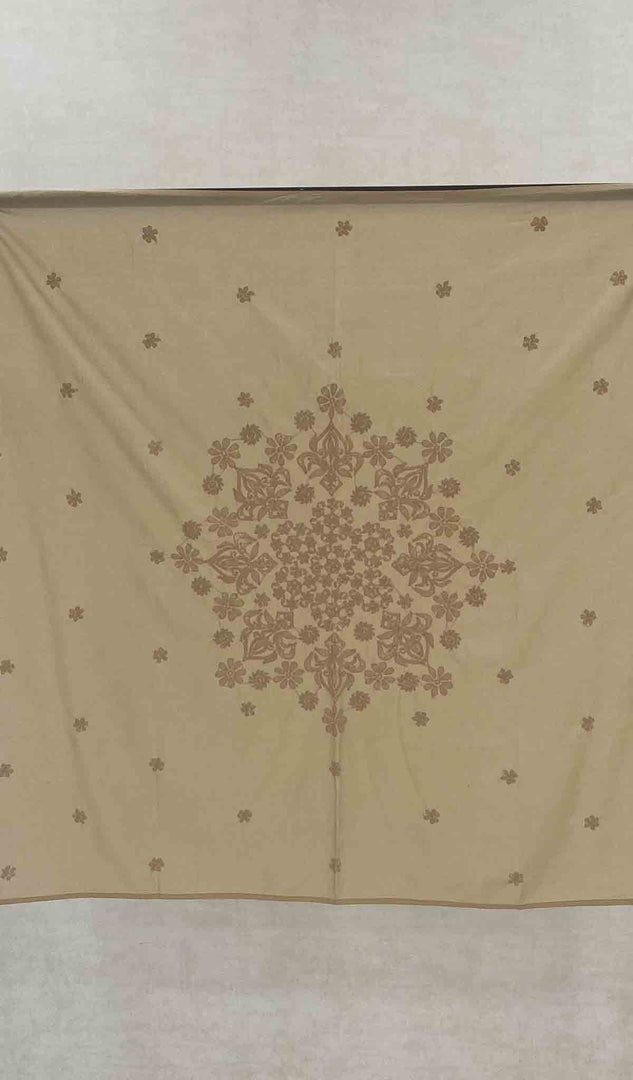 Lakhnavi 手工制作的棉质 Chikankari 桌布 - HONC041205