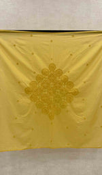 将图像加载到图库查看器中， Lakhnavi 手工制作的棉质 Chikankari 桌布 - HONC041237