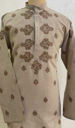 Load image into Gallery viewer, Men&#39;s Lucknowi Handcrafted Cotton Chikankari Kurta - HONC082455
