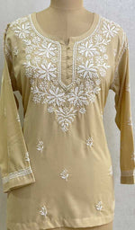 将图像加载到图库查看器中， Lucknowi 手工制作的棉质 Chikankari 上衣 - HONC091536