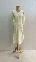 Load image into Gallery viewer, Women&#39;s Lucknowi Handcrafted Cotton Chikankari Kurti - HONC098075