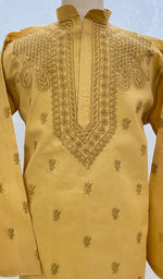 Load image into Gallery viewer, Men&#39;s Lucknowi Handcrafted Cotton Chikankari Kurta - HONC098790
