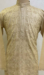 Load image into Gallery viewer, Men&#39;s Lucknowi Handcrafted Cotton Chikankari Kurta - HONC021732