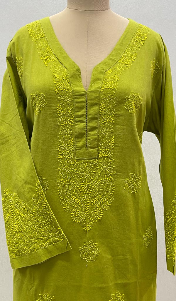 Women's Lucknowi Handcrafted Cotton Chikankari Kurti - HONC099179