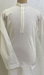 Load image into Gallery viewer, Men&#39;s Lucknowi Handcrafted Cotton Chikankari Kurta - HONC096279