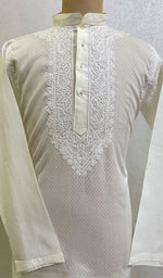 Load image into Gallery viewer, Men&#39;s Lucknowi Handcrafted Cotton Chikankari Kurta - HONC021100
