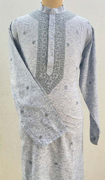 Load image into Gallery viewer, Men&#39;s Lucknowi Handcrafted Cotton Chikankari Kurta - HONC096481