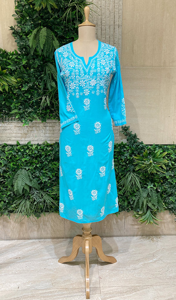 Women's Lucknowi Handcrafted Cotton Chikankari Kurti - HONC0109601