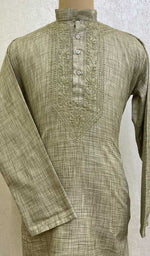 Load image into Gallery viewer, Men&#39;s Lucknowi Handcrafted Cotton Chikankari Kurta - HONC0112203