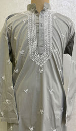 Load image into Gallery viewer, Men&#39;s Lucknowi Handcrafted Cotton Chikankari Kurta -  HONC0115508
