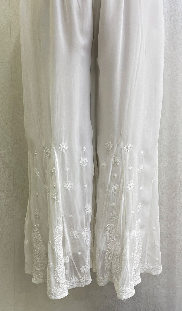 Women's Lucknowi Handcrafted Viscose Georgette Chikankari Sharara - HONC0111492