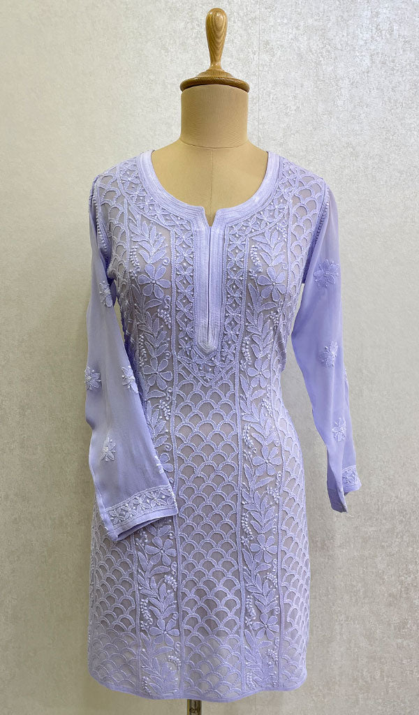 Women's Lucknowi Handcrafted Viscose Georgette Chikankari Top - HONC0109031