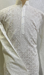 Load image into Gallery viewer, Men&#39;s Lucknowi Handcrafted Cotton Chikankari Kurta -HONC0123613
