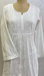 将图像加载到图库查看器中， Women&#39;s Lucknowi Handcrafted Cotton Chikankari Kurti - HONC0118635
