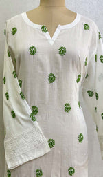 将图像加载到图库查看器中， Women&#39;s Lucknowi Handcrafted Cotton Chikankari Kurti - HONC078862