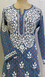 Load image into Gallery viewer, Women&#39;s Lucknowi Printed Handcrafted Cotton Chikankari Kurti - HONC0130550
