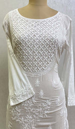 Load image into Gallery viewer, Women&#39;s Lakhnavi Handcrafted Mulmul Cotton Chikankari Kurti - HONC096490