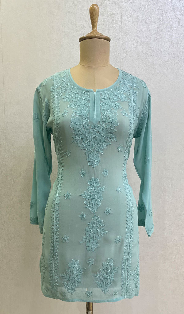 Women's Lucknowi Handcrafted Viscose Georgette Chikankari Top - HONC0133129