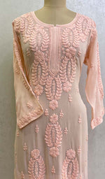 Load image into Gallery viewer, Women&#39;s Lakhnavi Handcrafted Viscose Georgette Chikankari Kurti - HONC044021
